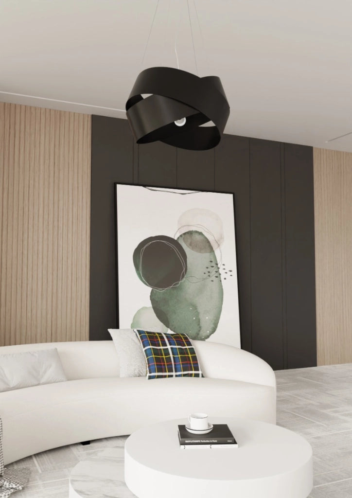Lampada a sospensione Emibig Vieno nera metallo Ø50 2xE27