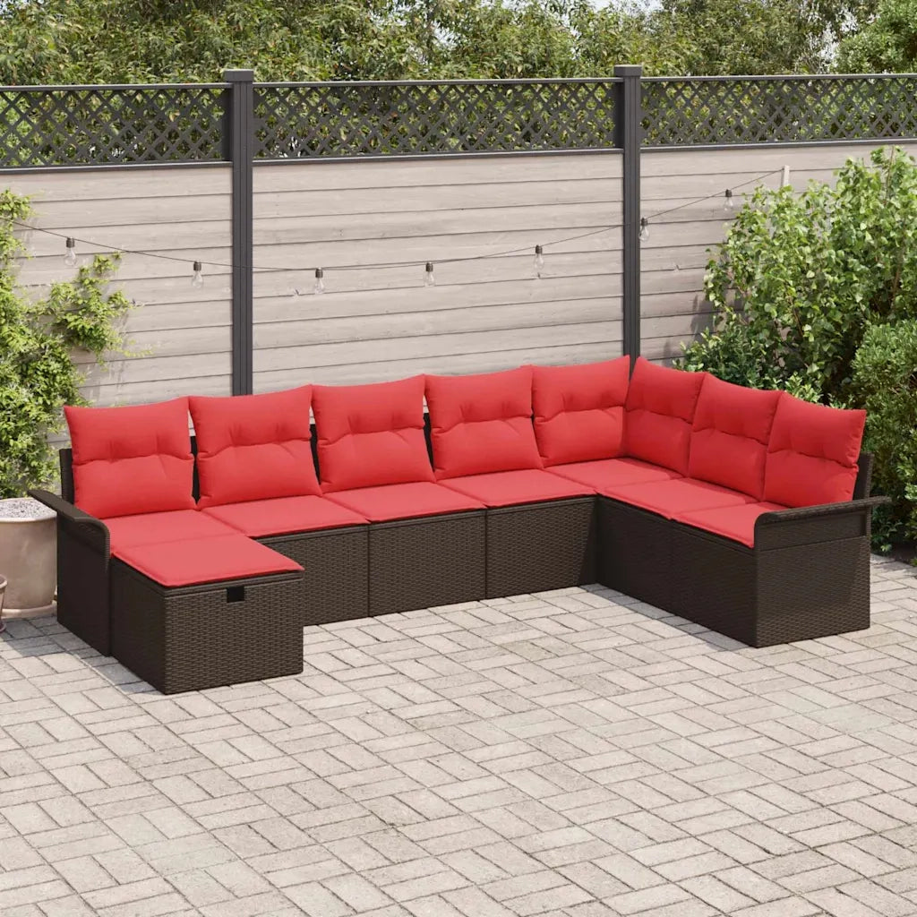 Set Divano da Giardino con cuscino 8 pcs Poly Rattan 3360265