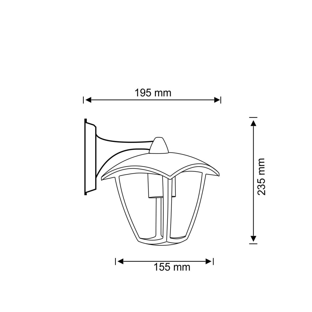 Applique esterna nera opaca E27 IP44 Polux IGMA 311870