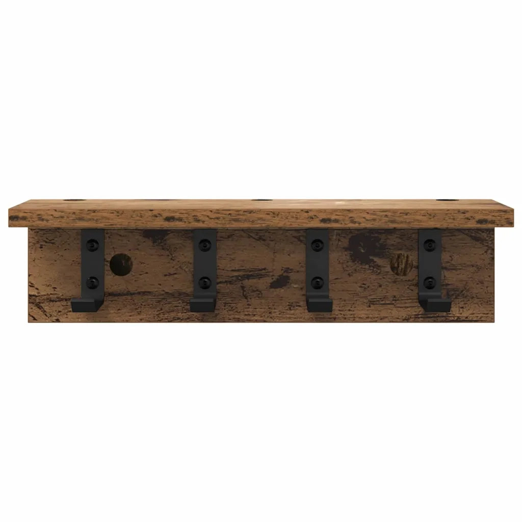 Appendiabiti a muro Legno vecchio 40 x 10,5 x 10,5 cm CFW2085638