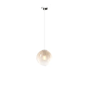 Sopsensione Moderna Big Eclipse Metallo Cromo Vetro Ambra 1 Luce E27 D20