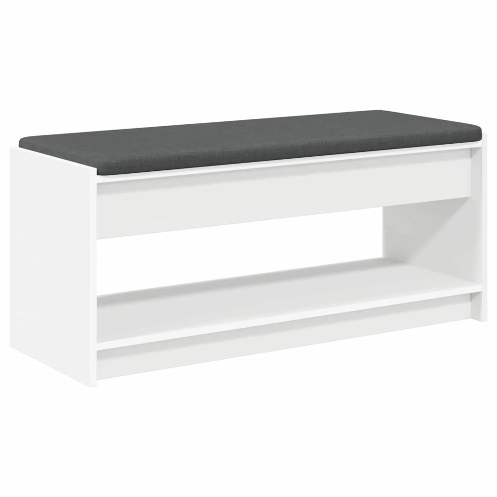 Panca per ingresso con cuscino Bianco 103 x 38 x 45 cm 891584
