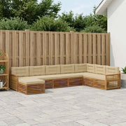 Set di divani da esterno con cuscino 8 pcs Naturale e Beige 3383721