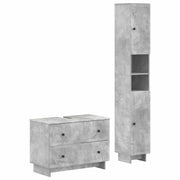 Set di Armadi da Bagno da 2 Pezzi EDE Grigio Cemento 3417498