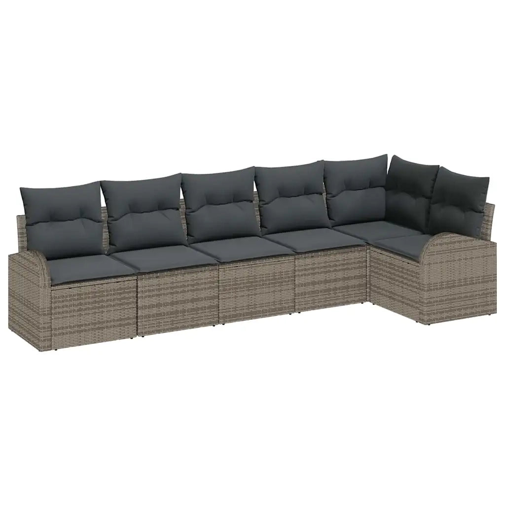 Set Divano da Giardino Grigio polyrattan 3346059