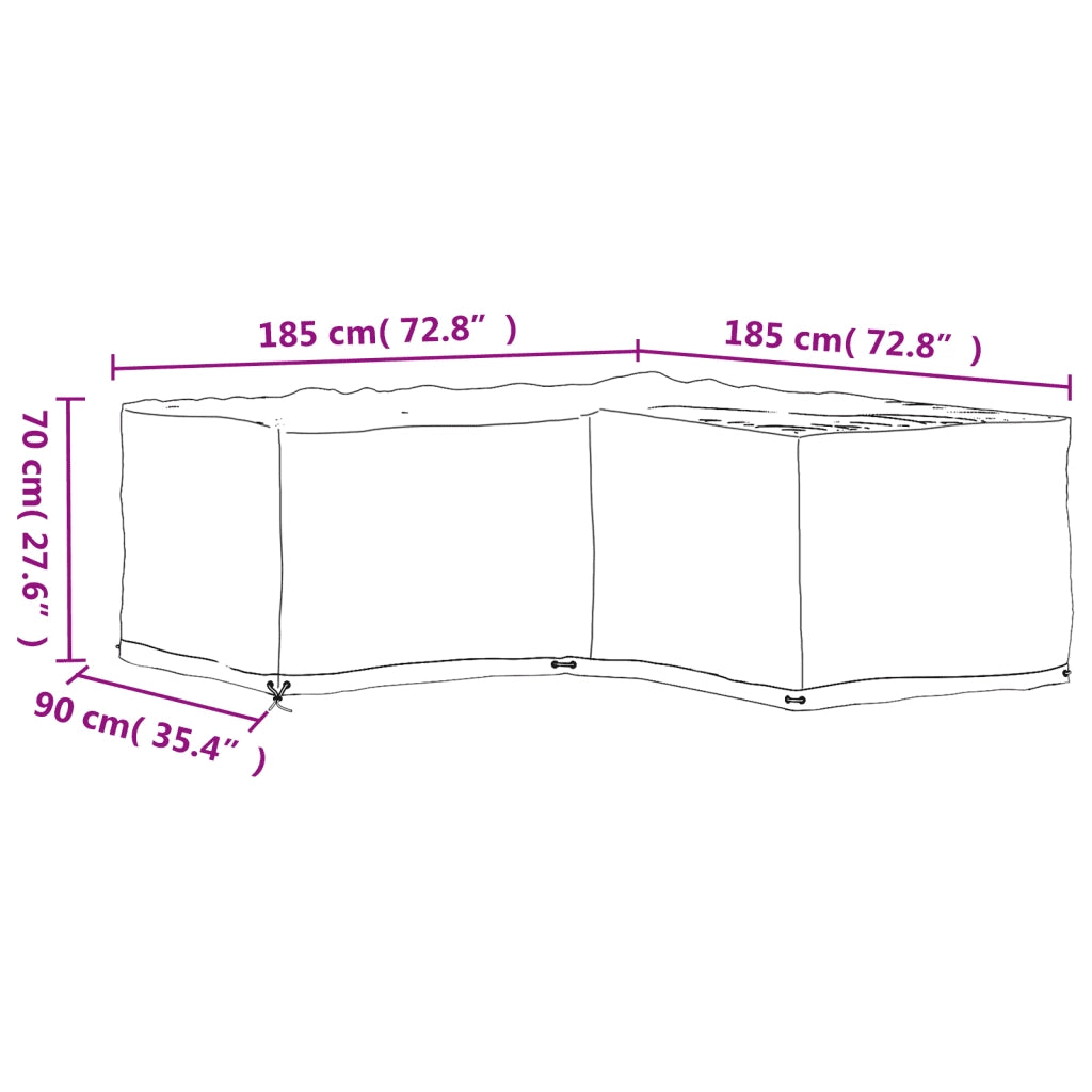 Copertura Mobili da Giardino | Telone per mobili da esterni a L 12 Occhielli 185x185x70 cm