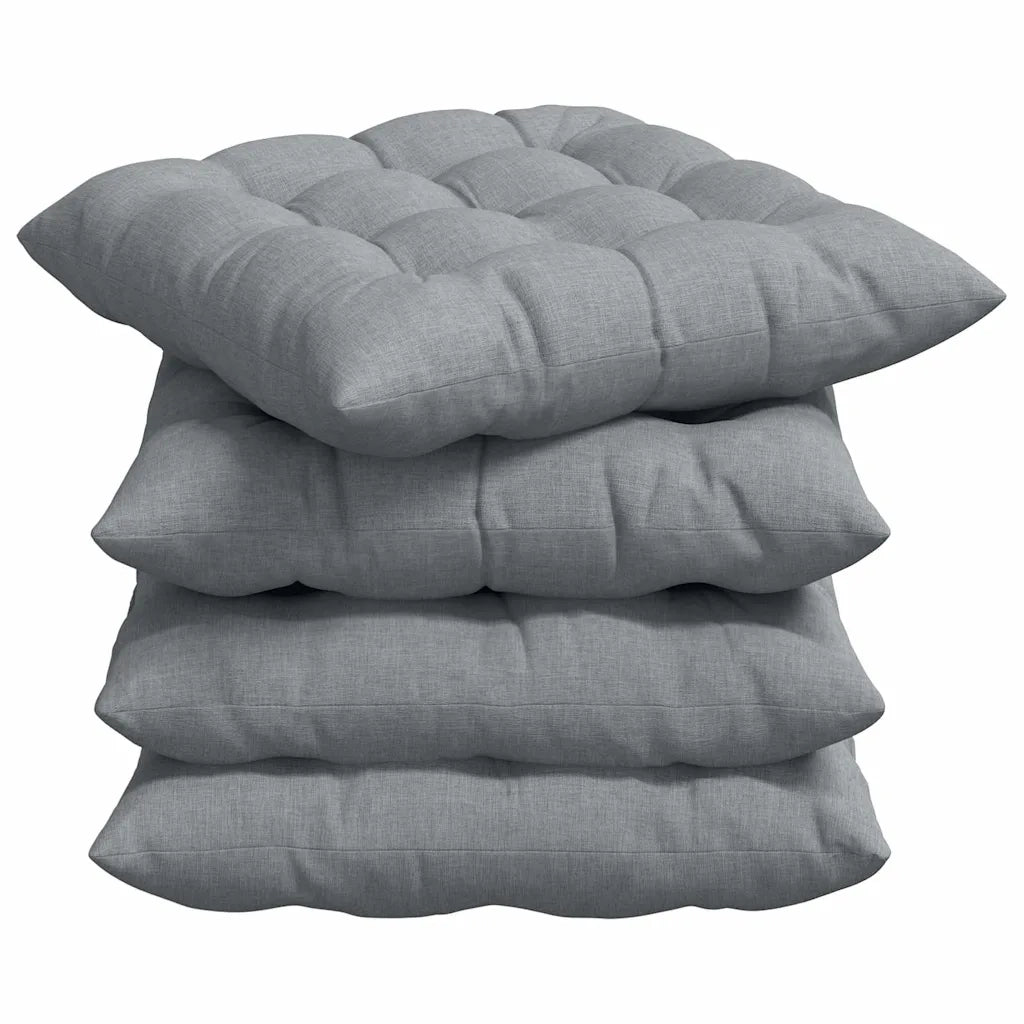Cuscini per Seduta 4 pcs Grigio chiaro 40 x 40 x 6 cm Tessuto 42015146