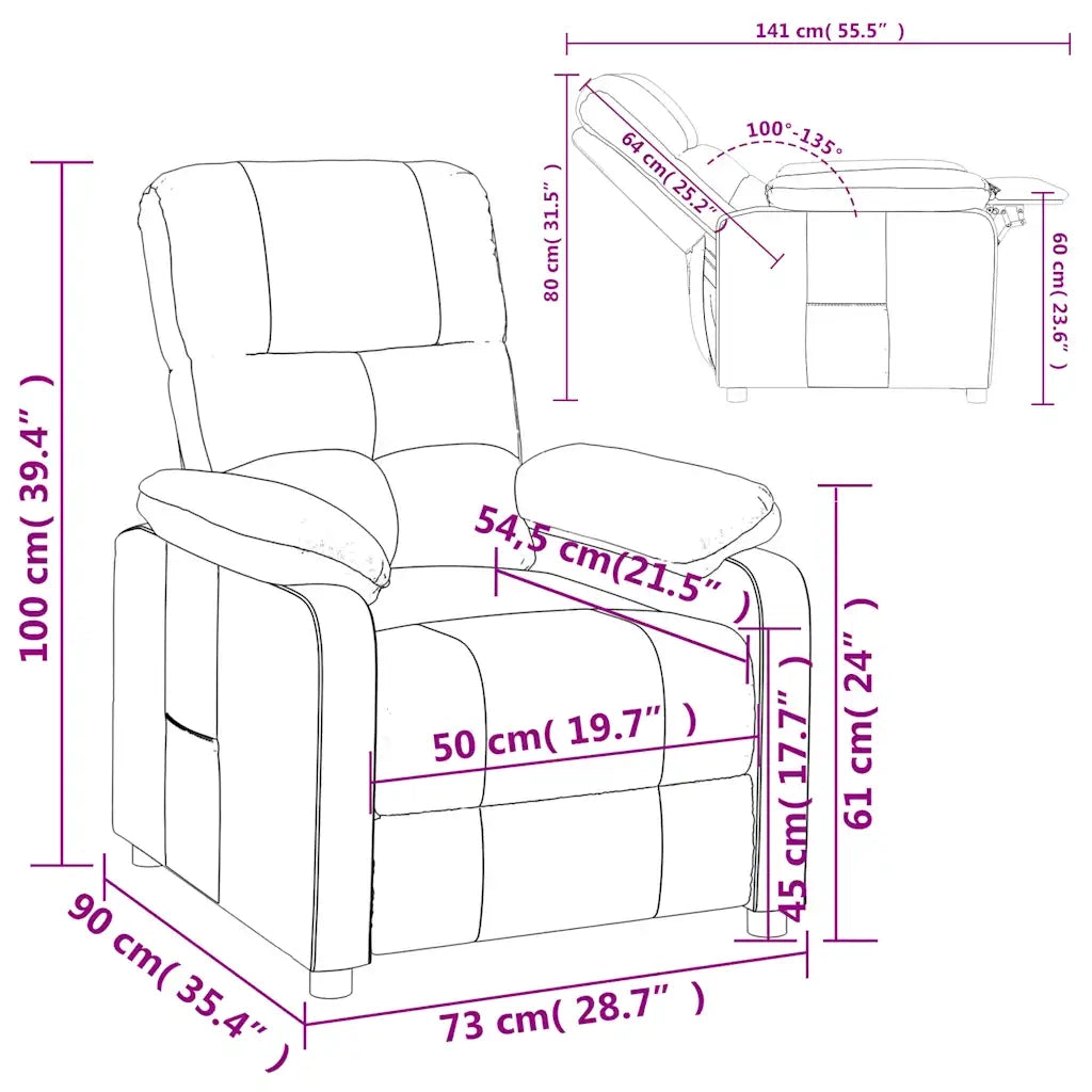 Poltrona Reclinabile in Tessuto Crema 289671