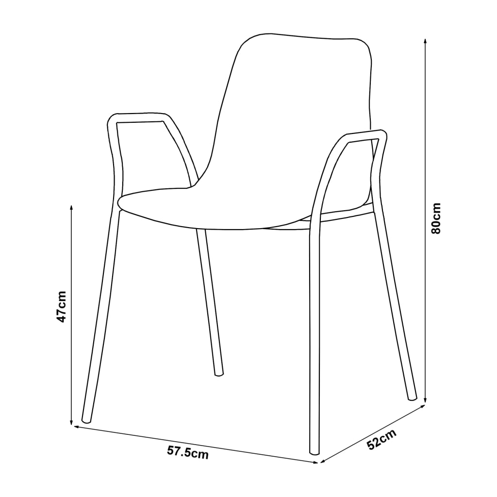 Sedia da pranzo 80 x 58 x 52 cm bianca 03_0009204