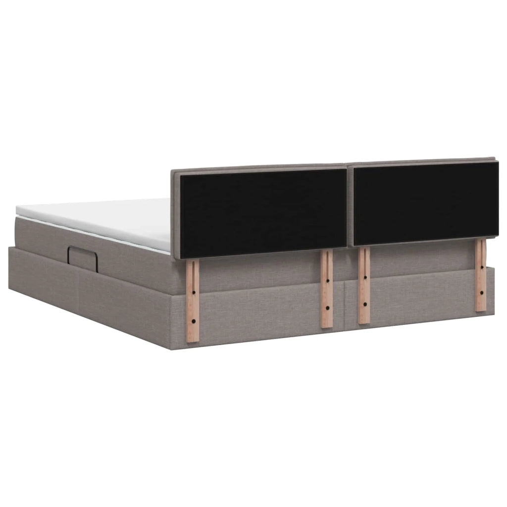 Letto con contenitore e materasso Tortora 180 x 200 cm Velluto 3458577