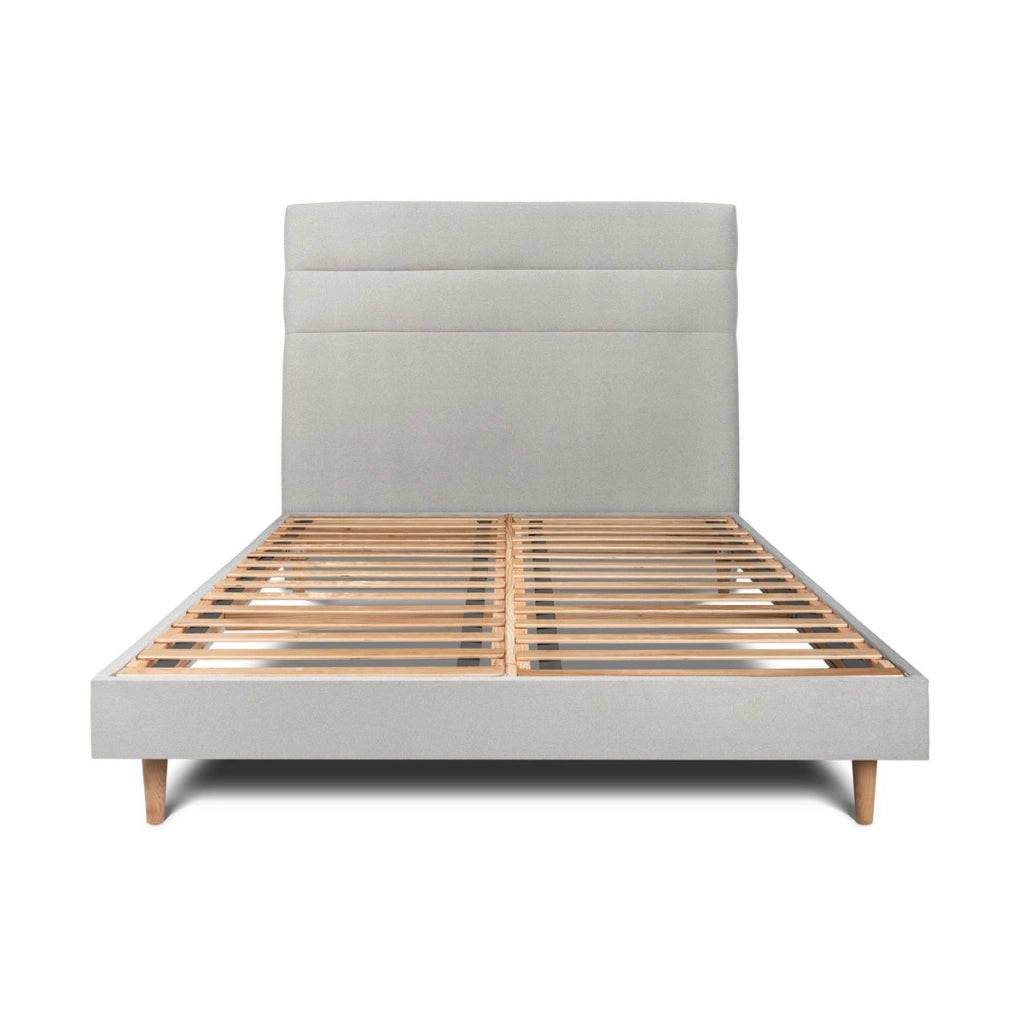 Letto 140x200 cm con testiera in linea - Tessuto velluto
