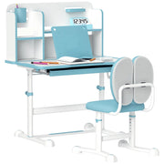 Scrivania per Bambini Regolabile con Sedia, Cassetto e Scaffale ¨C Minimal ¨C Blu