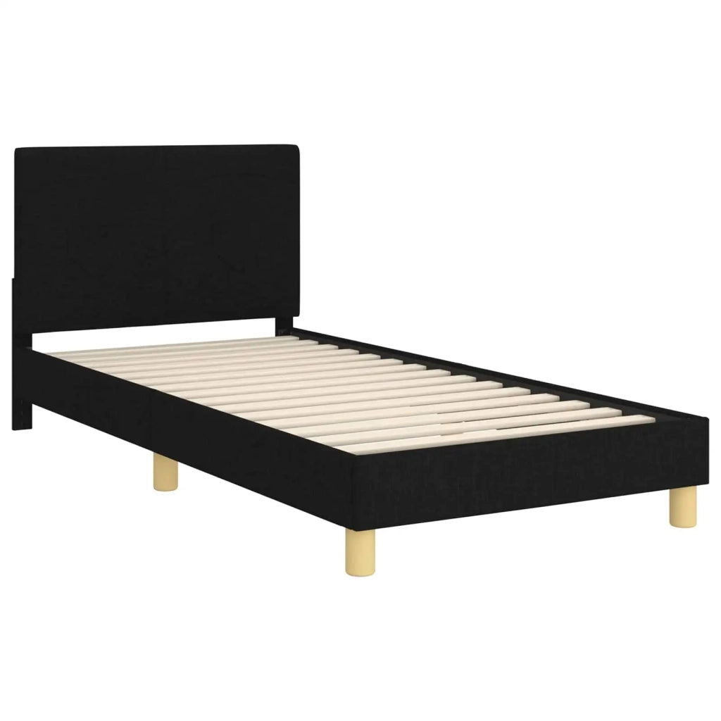 Struttura letto bambini con testata-Giroletto per bambini Nero 90 x 200 cm Tessuto 611354