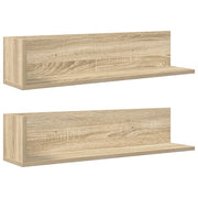 2 pz Mensole Parete | Mensola sospesa Rovere Sonoma 75x16,5x16,5 cm in Truciolato