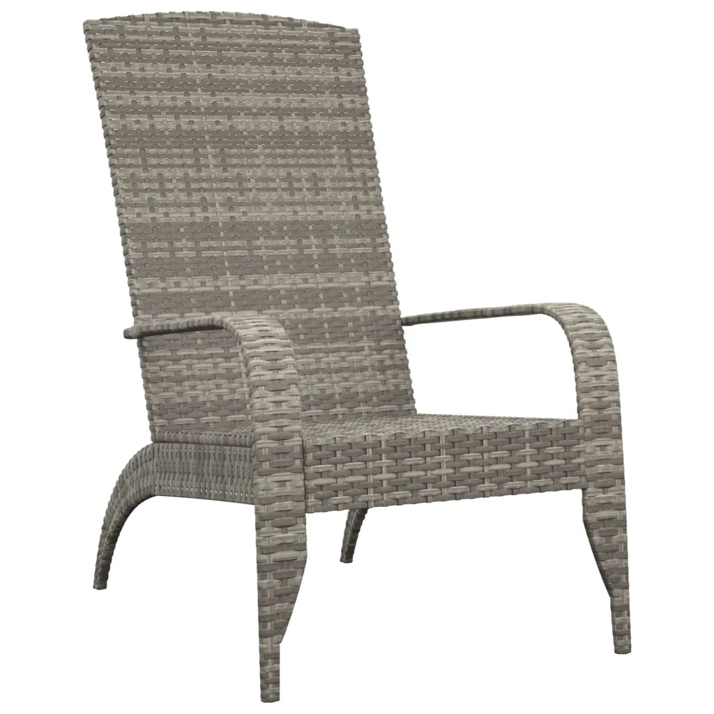 Sedia da giardino Adirondack grigia in polyrattan 319695