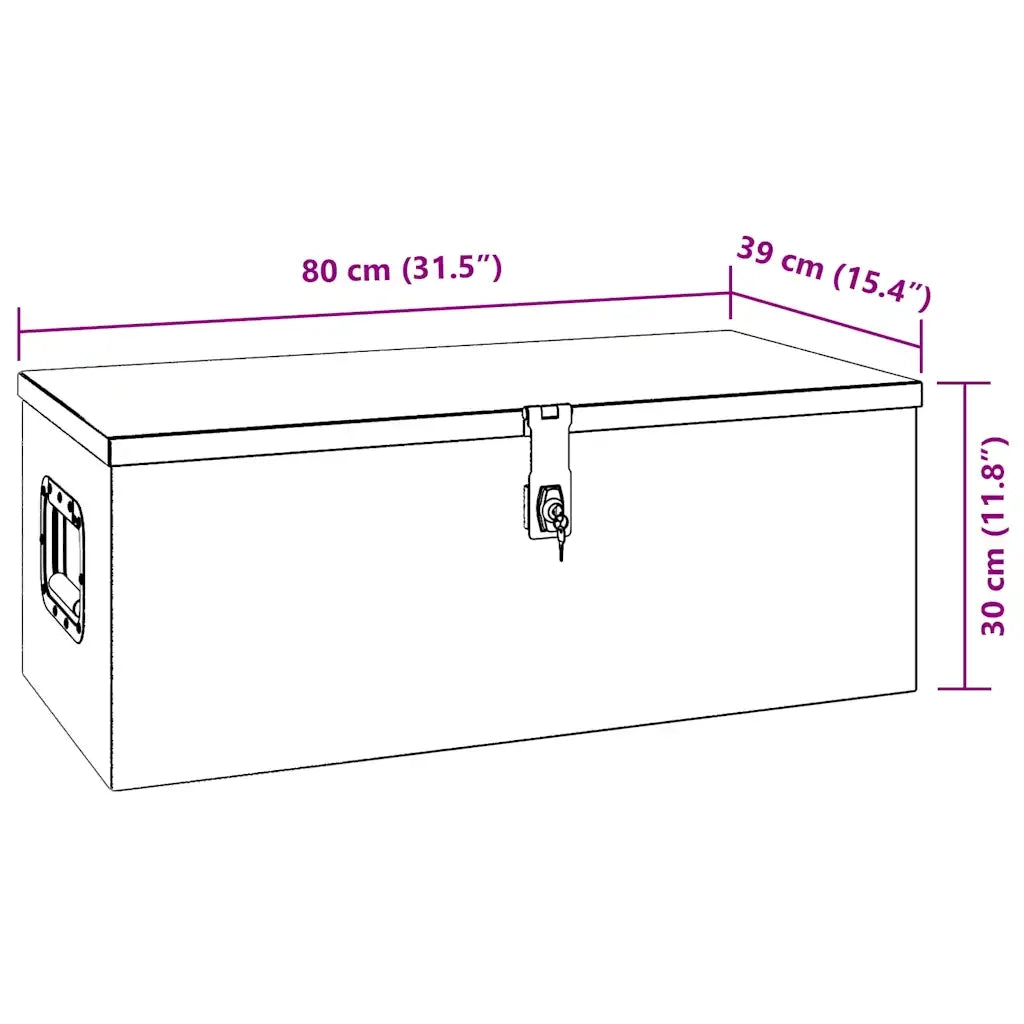 Contenitore Portaoggetti Nero 80x39x30 cm in Alluminio cod mxl 19022