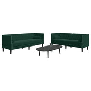 Set Divani Chesterfield 2pz con Cuscini Verde Scuro Velluto 3209293