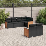 Set Divani da Giardino con Cuscini 7pz Nero Polyrattan 3227819