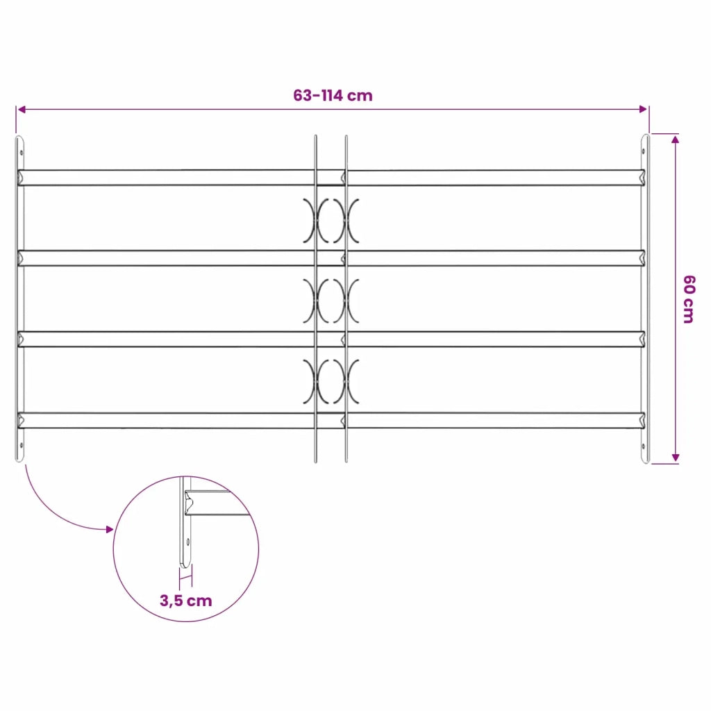Griglia di sicurezza per finestre con 4 barre trasversali 3 pz CFW6652110