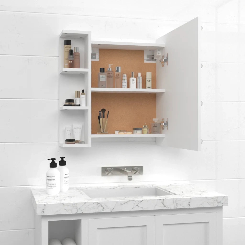 Mobile a Specchio con LED Bianco 70x16,5x60 cm 808873