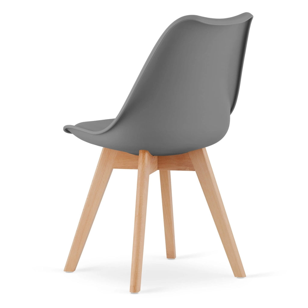 Sedia Mark scandinava grigio grafite con gambe in faggio