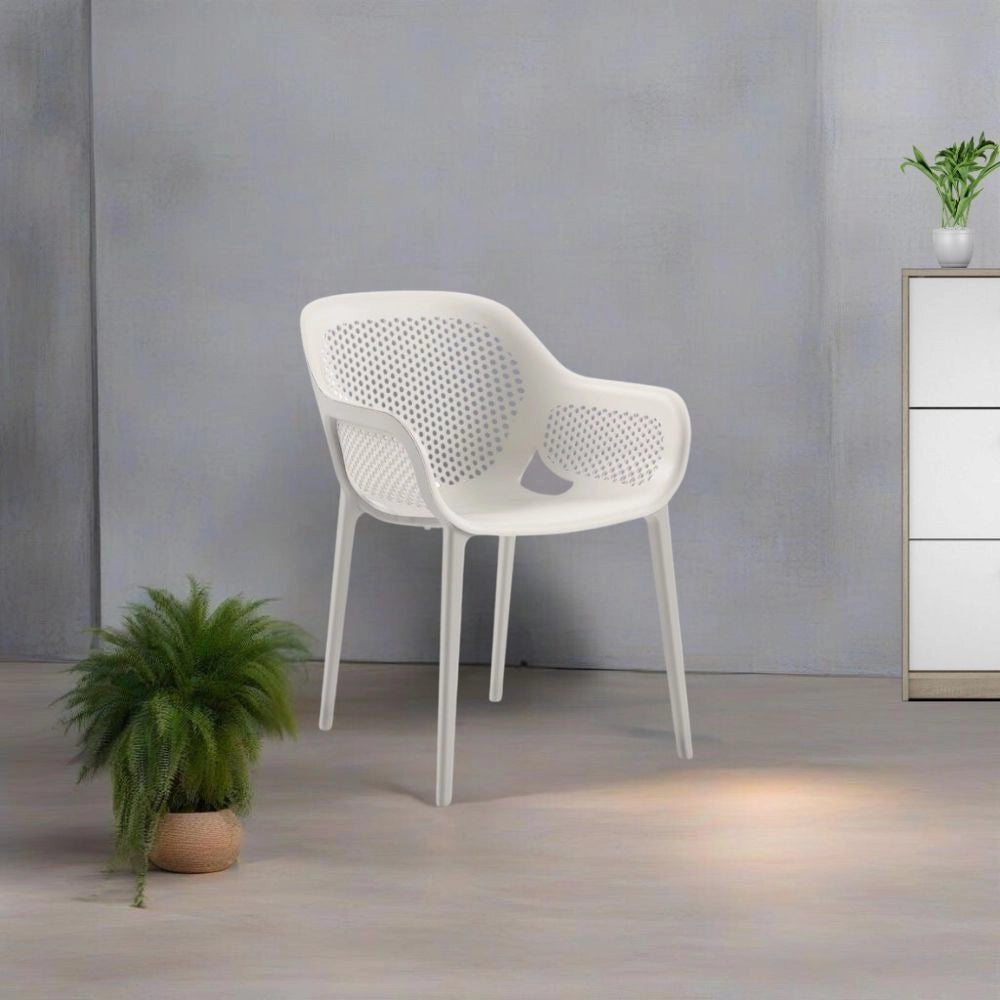 Set 4 Poltrone in polipropilene design Atra colore grigio bianco
