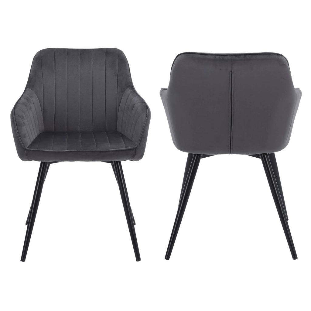 Set di 2 sedie in velluto grigio BERTILLE