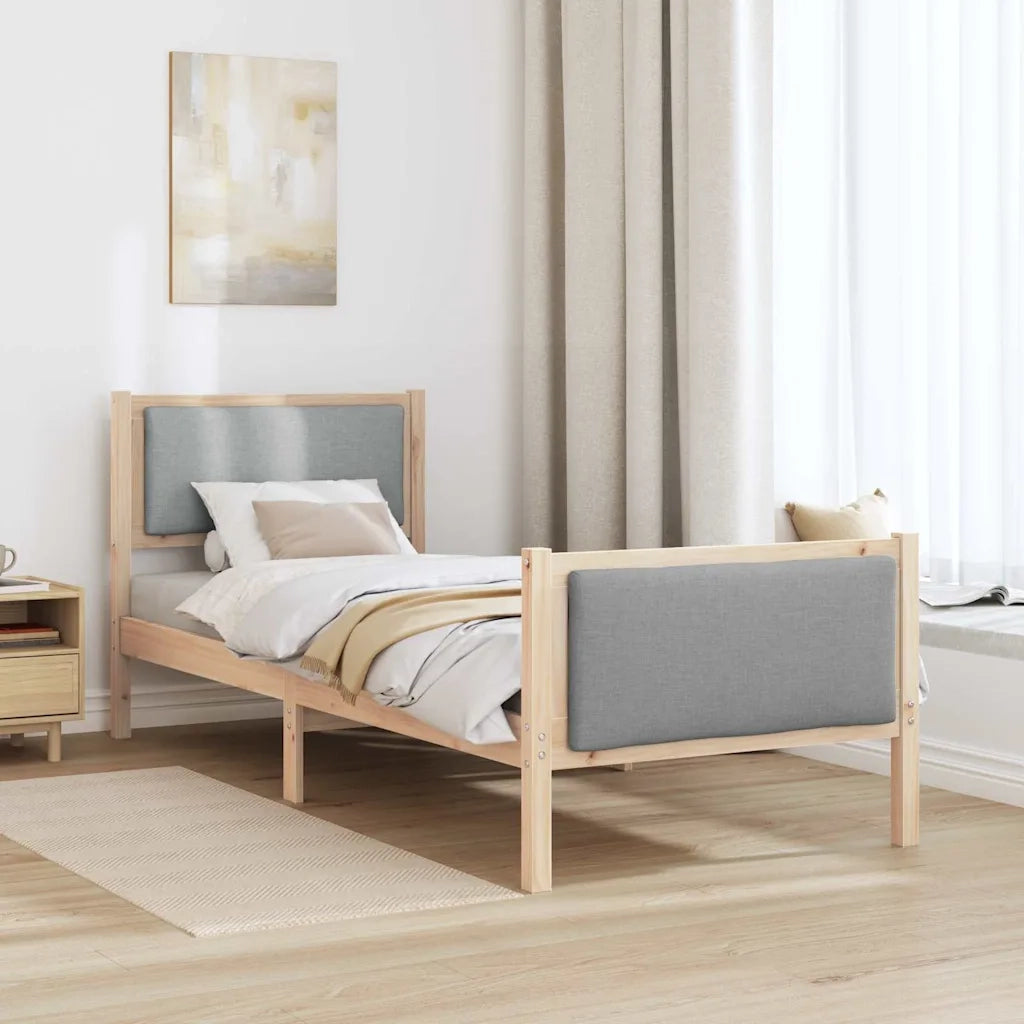 Struttura del letto-Giroletto Grigio chiaro 80 x 200 cm Tessuto 180495