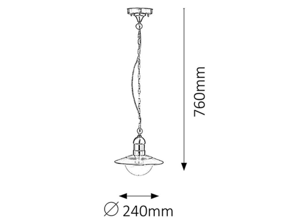 Lampada a sospensione Oslo 1xE27 Ø24 cromo Rabalux