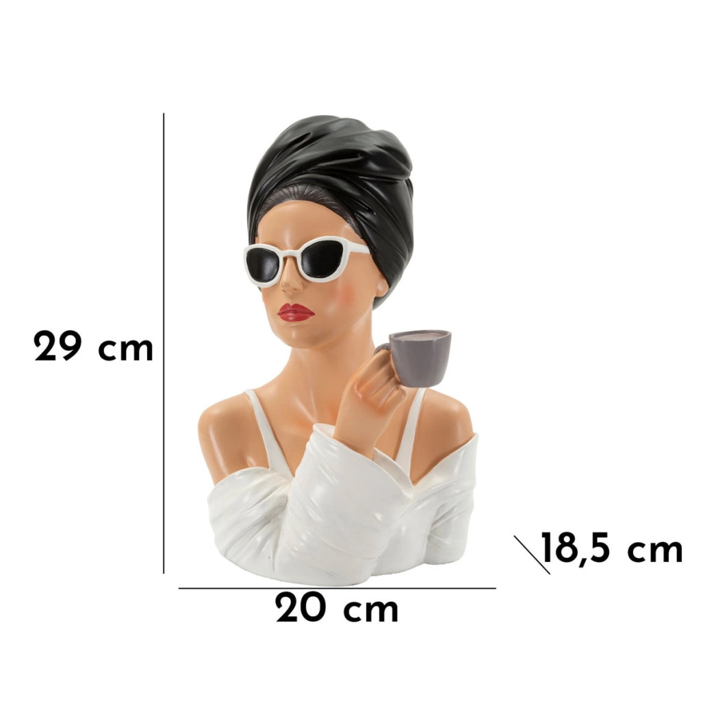 Scultura Donna Paris -A- in resina multicolore