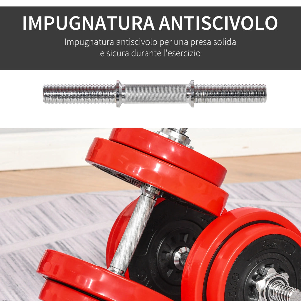 Set di manubri 20 kg ¨C Minimal ¨C Rosso e nero