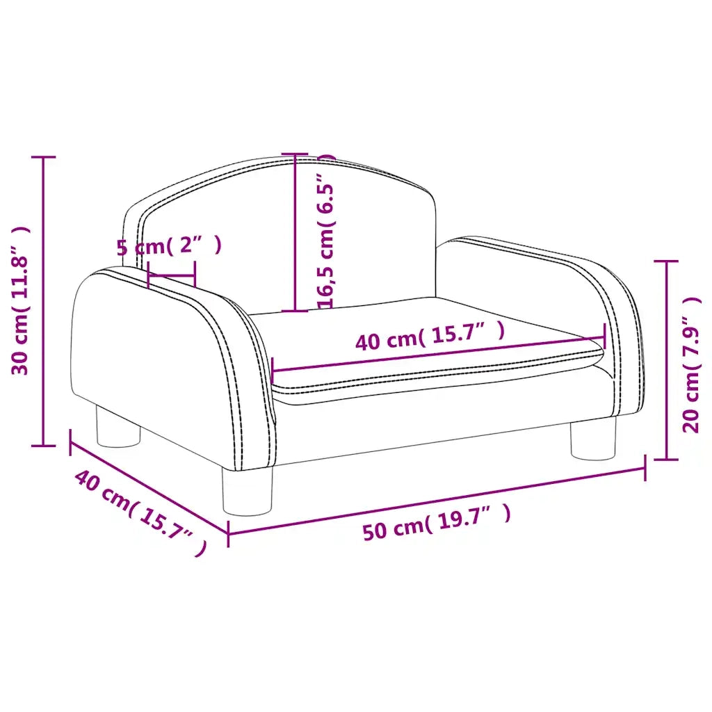 Divano per Bambini-Sofa-Divanetto Marrone 50x40x30 cm in Similpelle