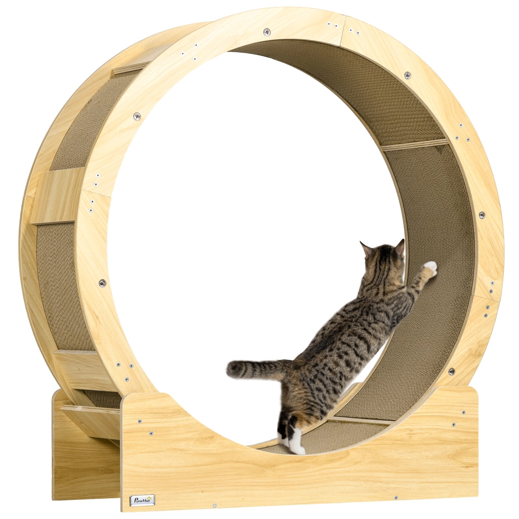 Ruota da corsa per gatti ¨C Xylo ¨C diametro 91 cm con freno e cuscini per graffiare