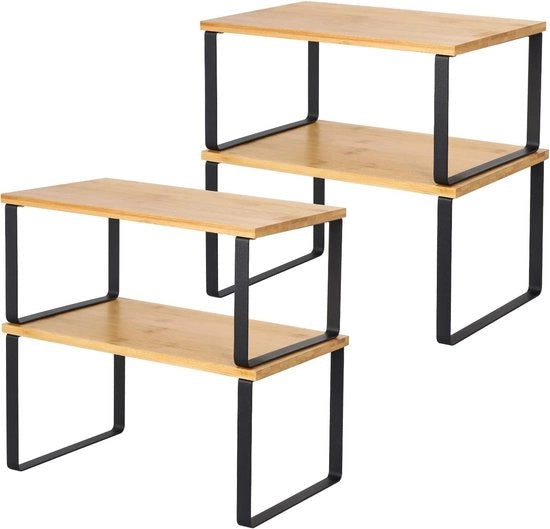 Scaffale ripiegabile per cucina e bagno - set da 4 pezzi - risparmia spazio