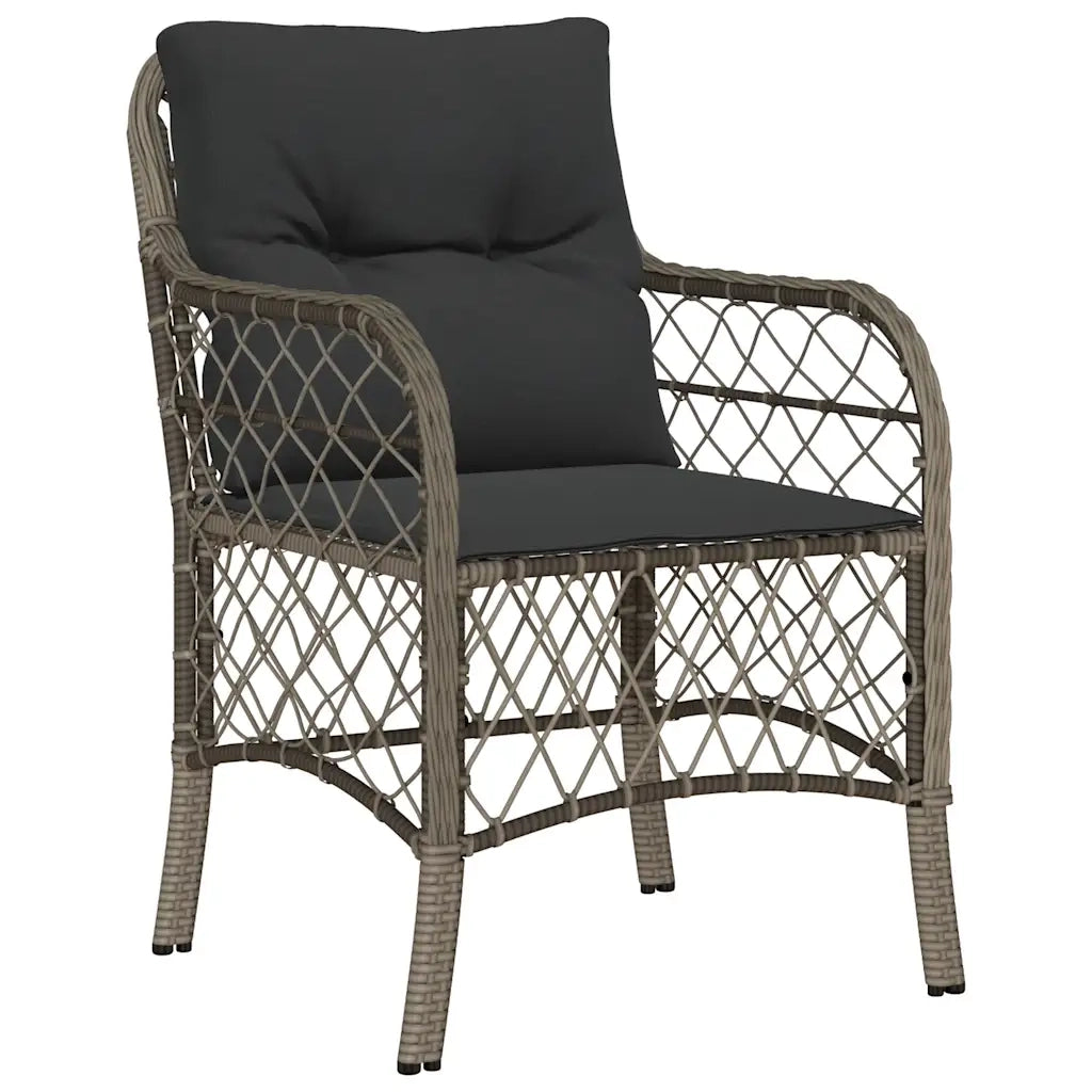 Set da Pranzo da Giardino 9 pz con Cuscini in Polyrattan Grigio 3212075
