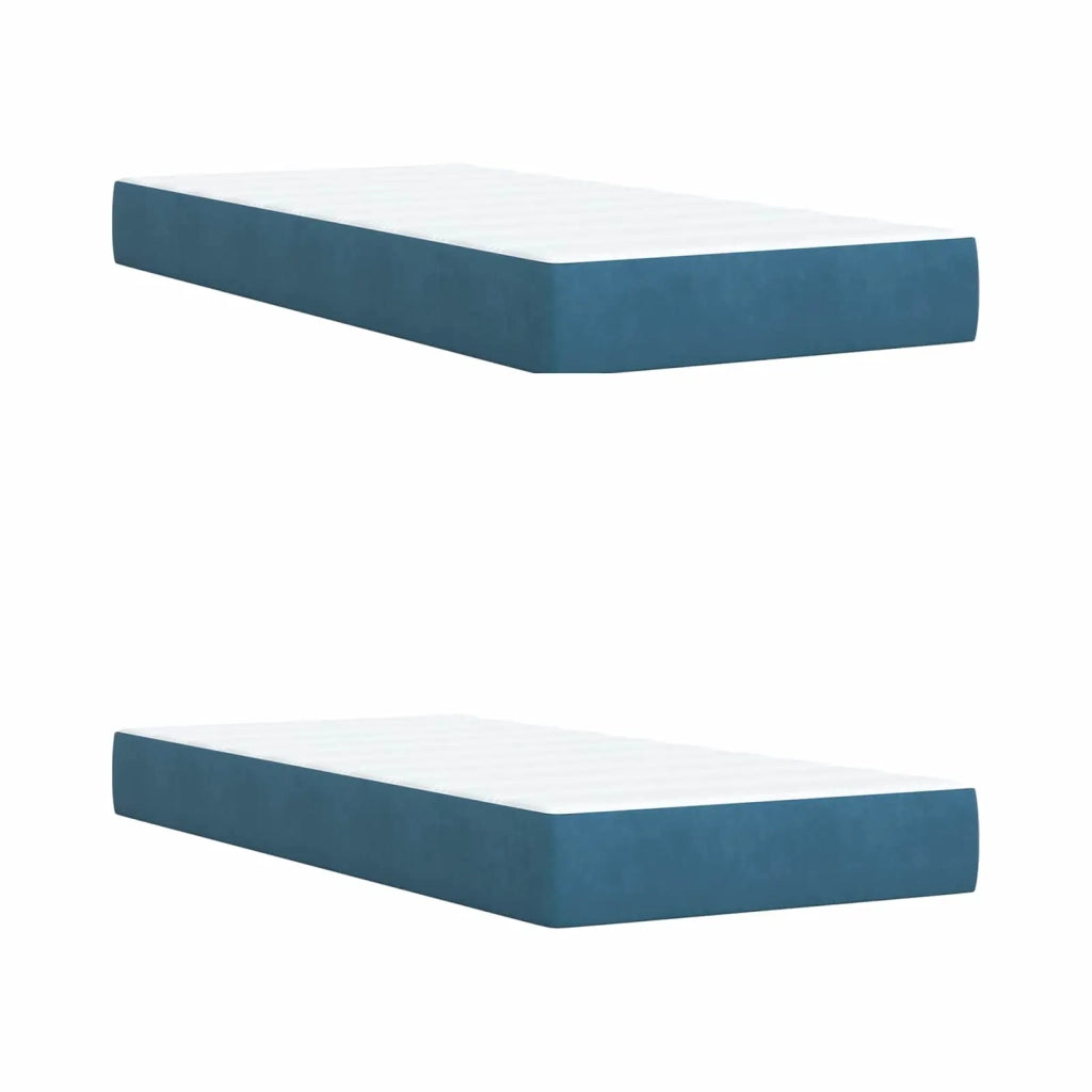 Letto box spring con materasso Blu 200 x 200 cm Velluto 3455184