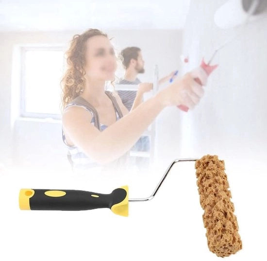 Roller per verniciatura con manico antiscivolo - Testura a motivi - Manico in acciaio inossidabile - Dimensioni 31 x 16 x 5 cm