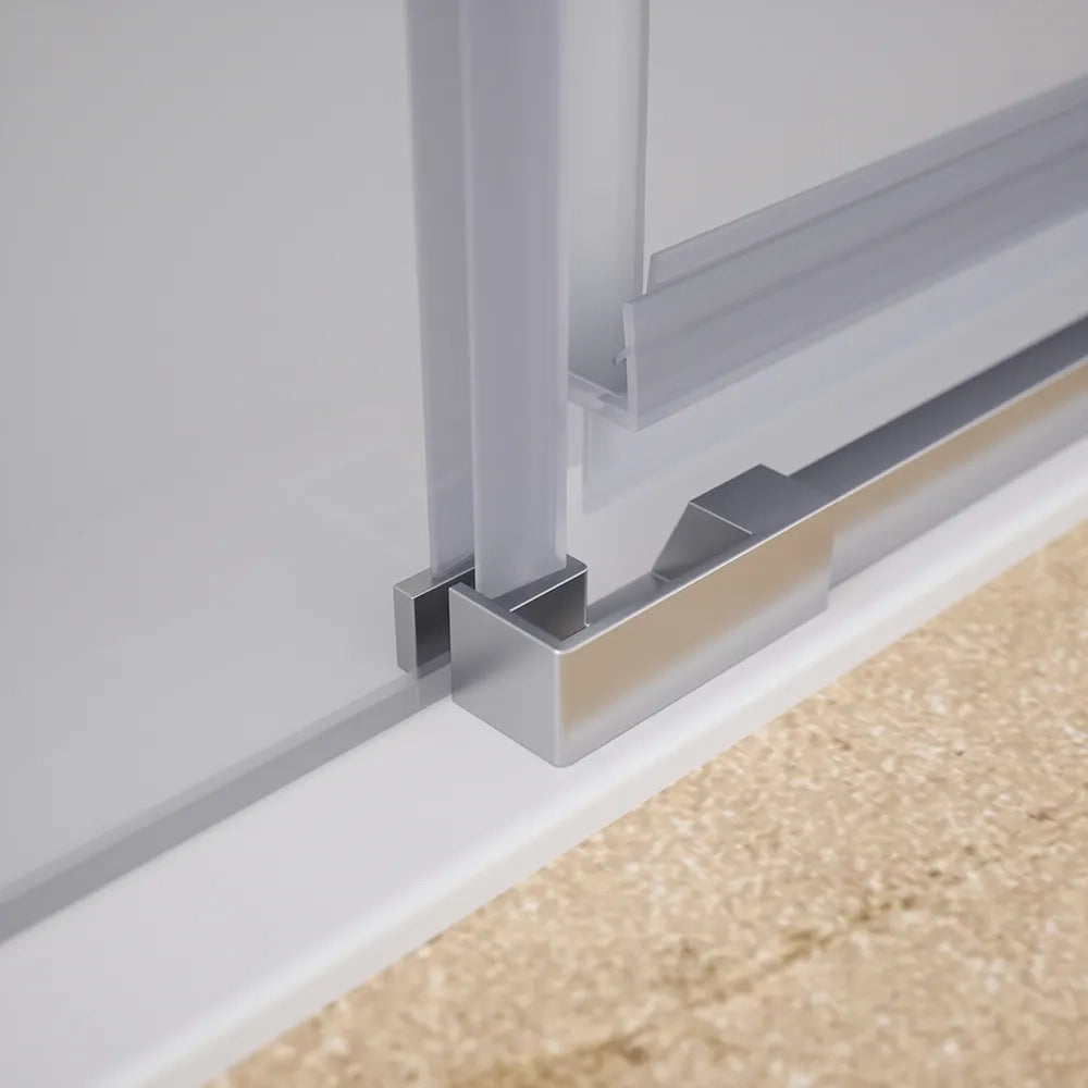 Porta doccia 100cm apertura a battente lato sinistro con cerniere, profili cromati e vetro da 8mm trasparente h195 | Fiji