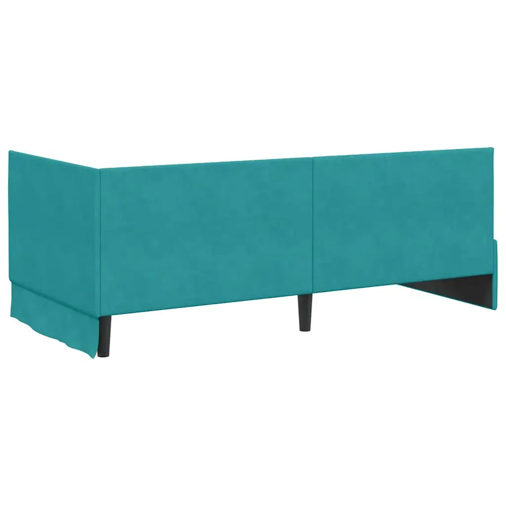 Cornice del letto ad angolo Turchese 90 cm x 190 cm Velluto 42016264