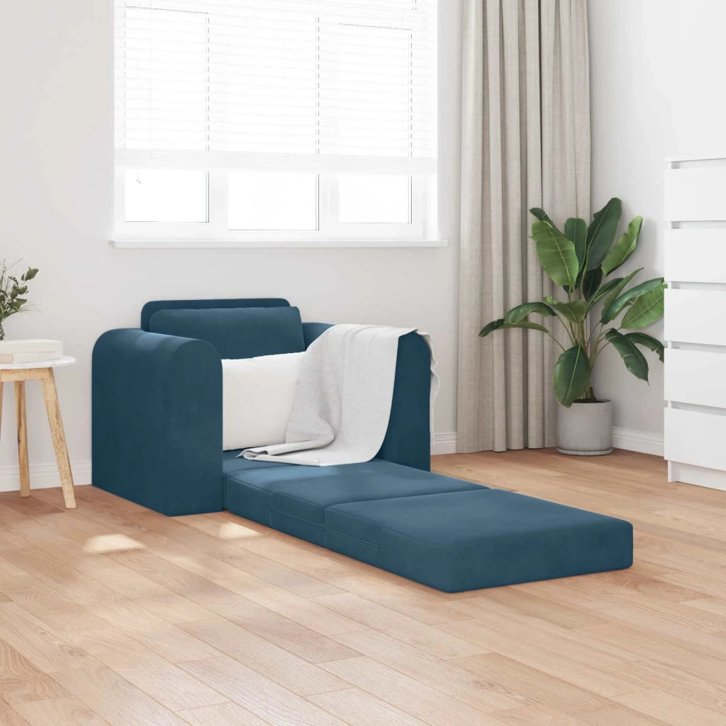 Divano letto Blu 98 x 71 x 83 cm Velluto 4106665
