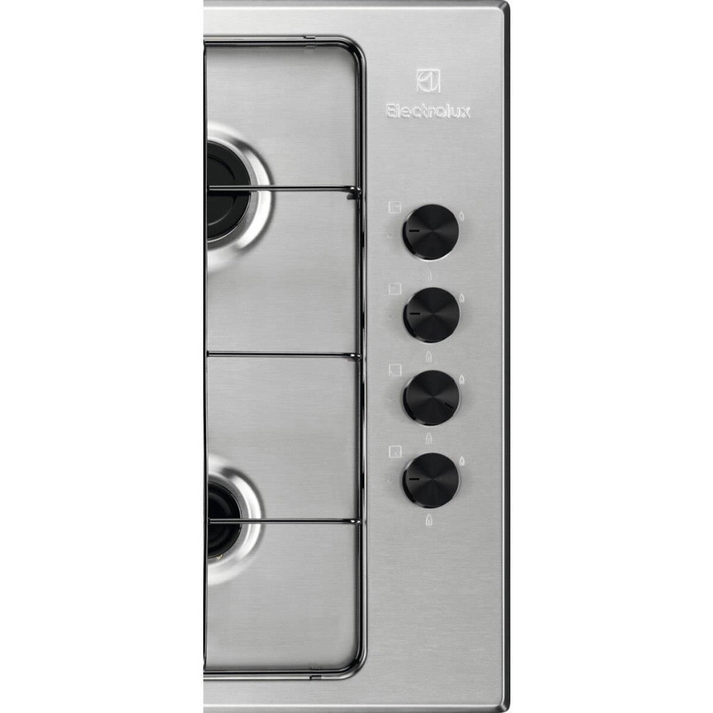 Electrolux EGS6414X Piano cottura a gas 60 cm 4 fuochi Wok multicorona 4000 W comandi laterali accensione elettronica Sicurgas colore Inox