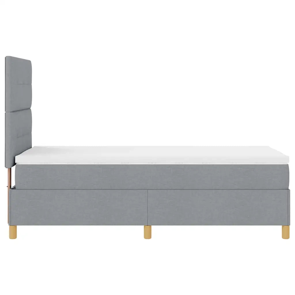 Letto a molle con materasso Grigio chiaro 80 x 200 cm Tessuto 3339574