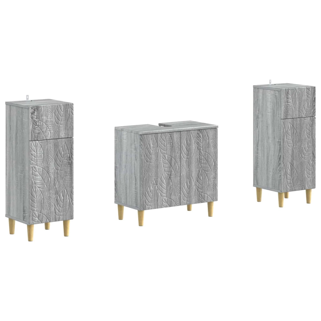 Set di Armadi da Bagno da 2 Pezzi DELFT Sonoma grigio 3418032