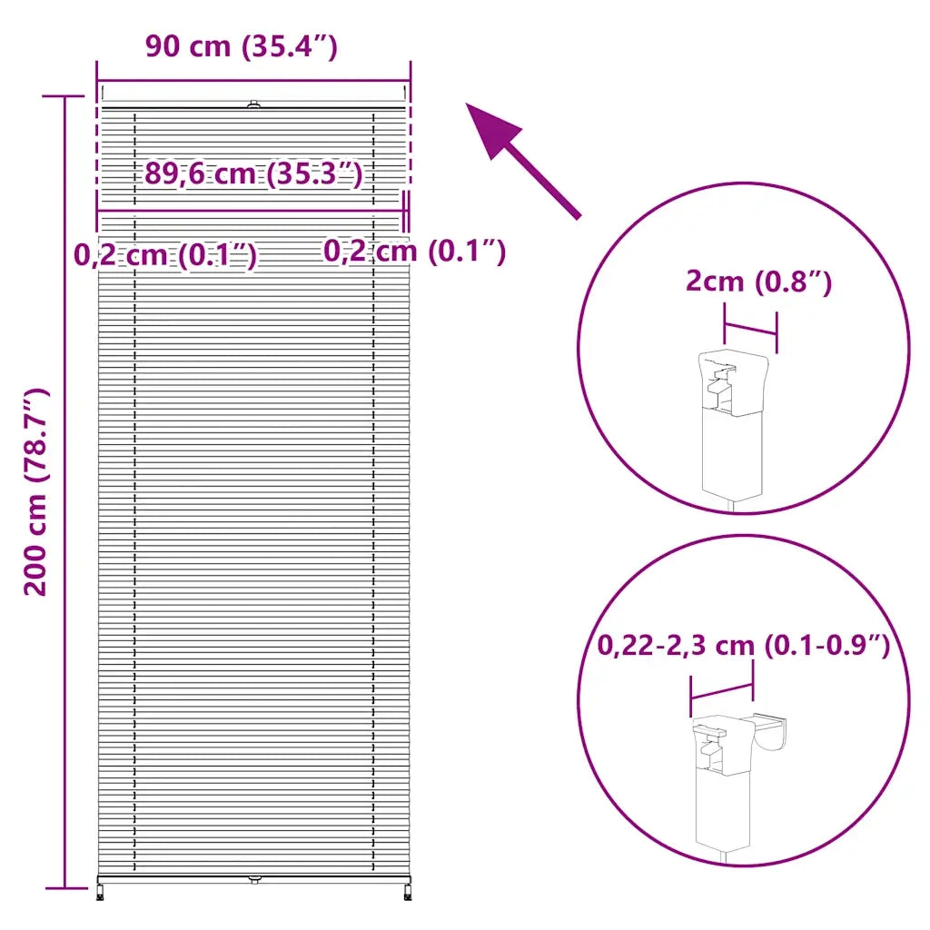 Tenda plissè 90x200cm Crema 240640