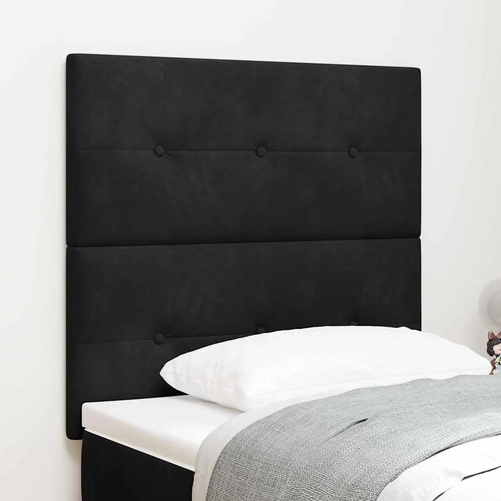 Testiera | Testata LED con strisce LED Nero 90 cm Velluto