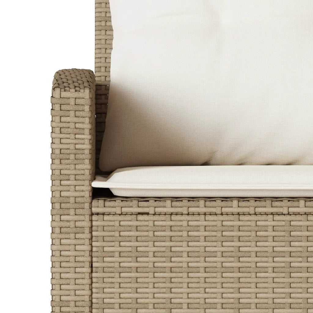 Set Divano da Giardino 6 pz con Cuscini a L Beige in Polyrattan 3213542