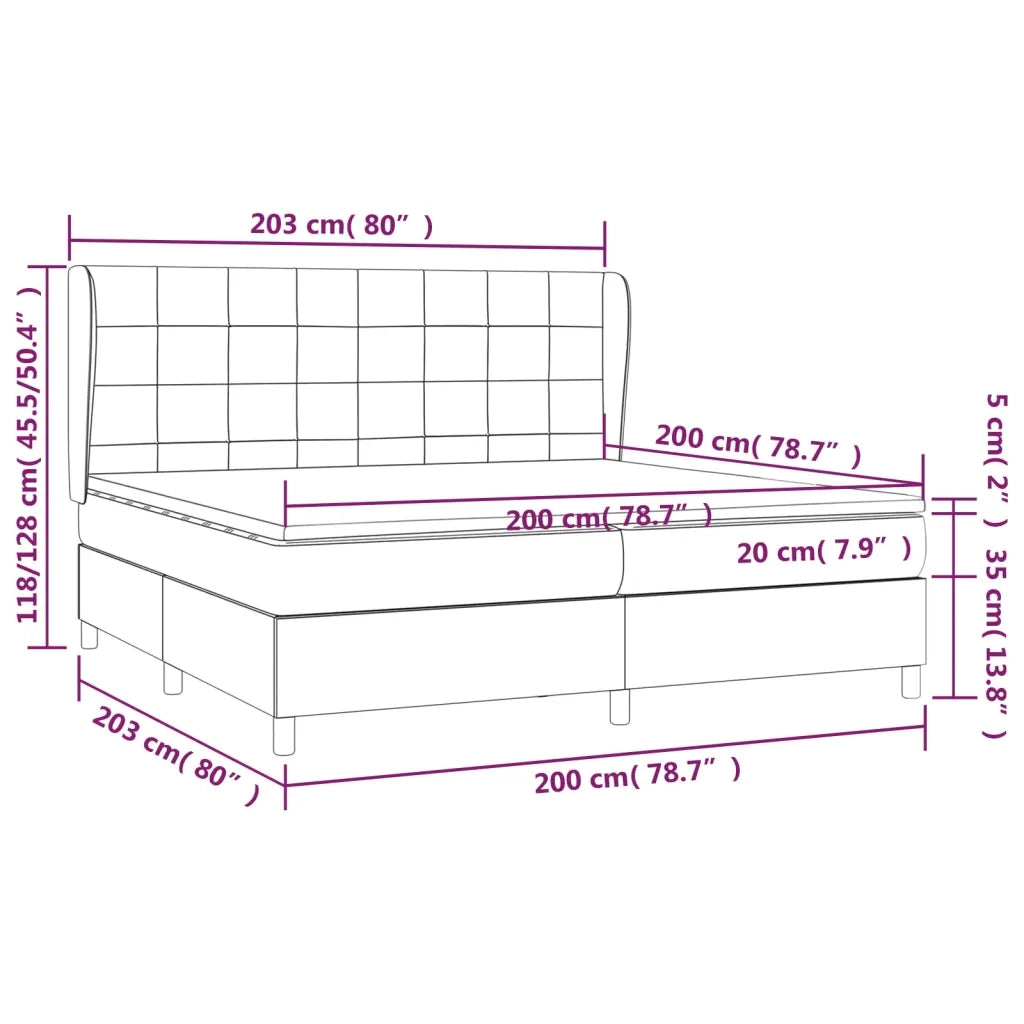 Giroletto a Molle con Materasso Tortora 200x200 cm in Tessuto