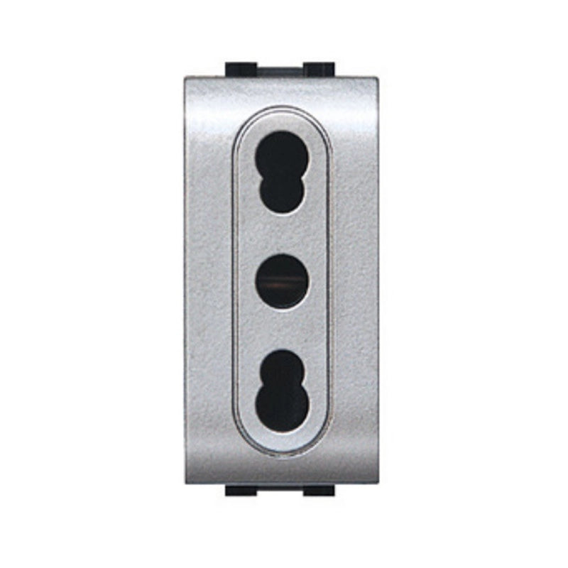 PRESA BIVALENTE 'MYLIFE' 10/16A 250V 2P+T - Grigio - EC ELETTROCANALI