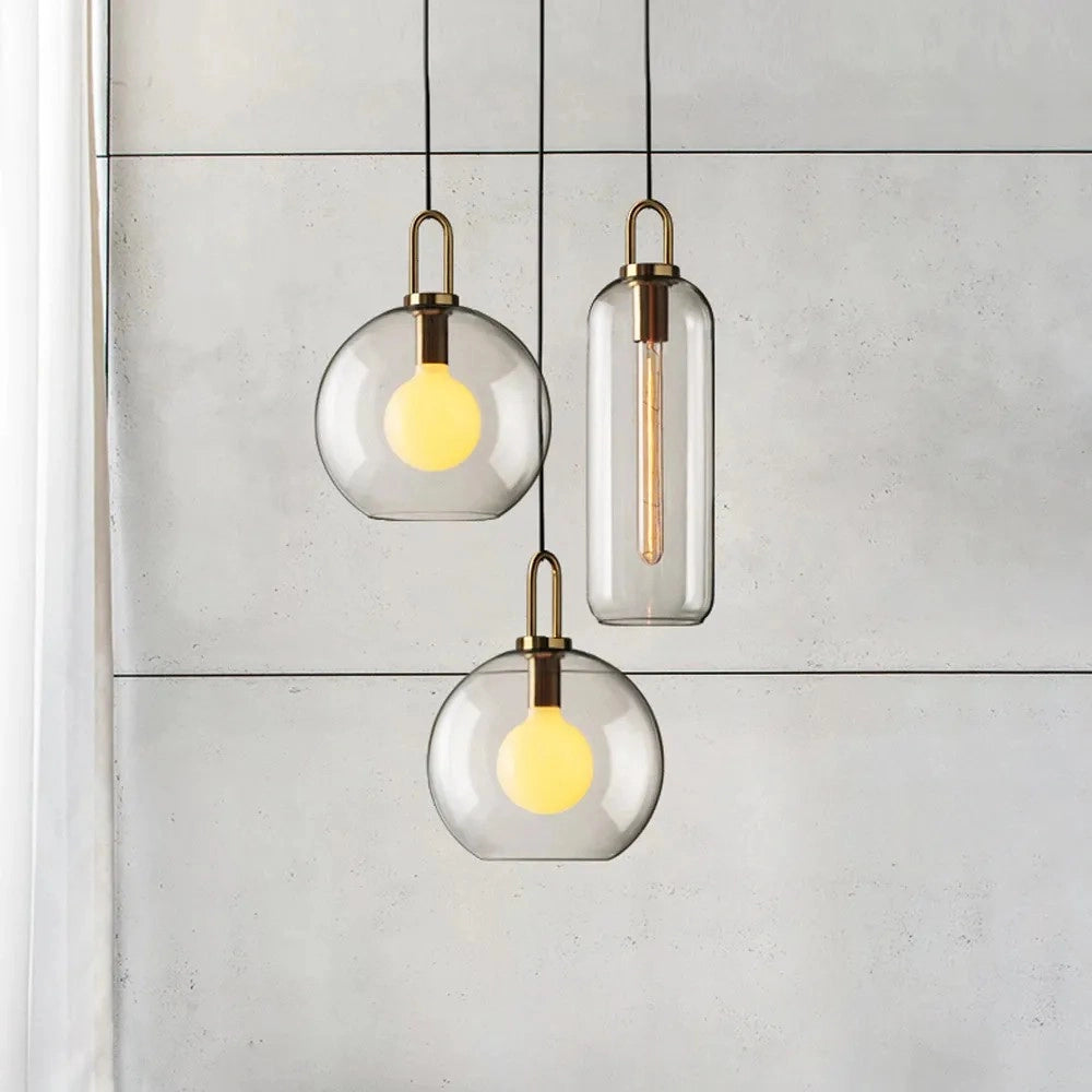 Lampada Da Soffitto Sospensione Sfera Di Vetro 20cm APP629-1CP