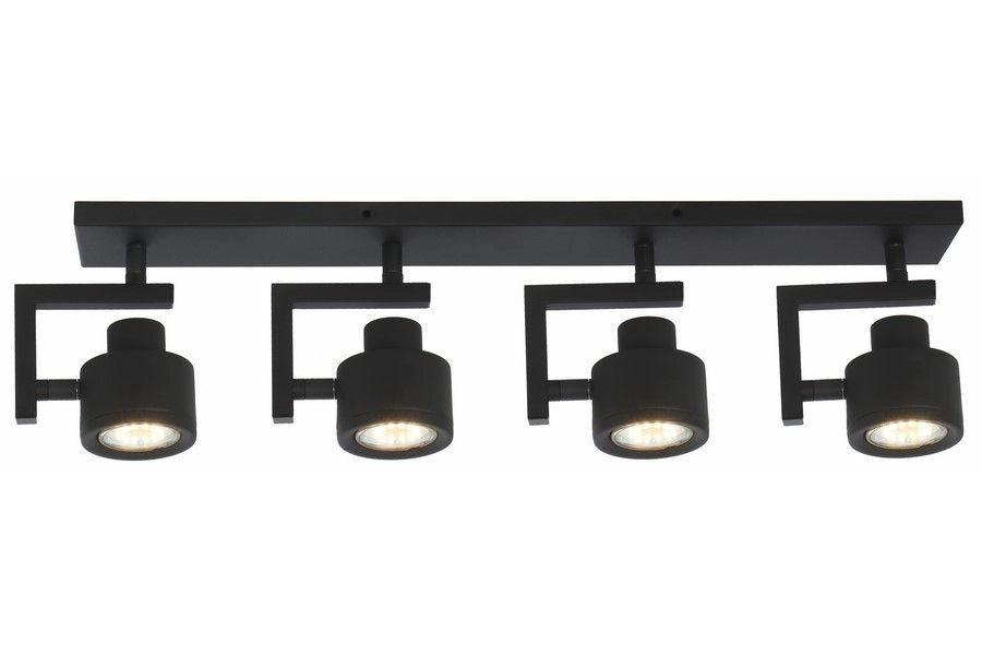 Spot soffitto 4 luci nero orientabile Alenis 2 GU10